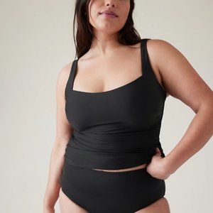 NWT Athleta Square Neck Bra Cup Tankini - Black (38D/DD)